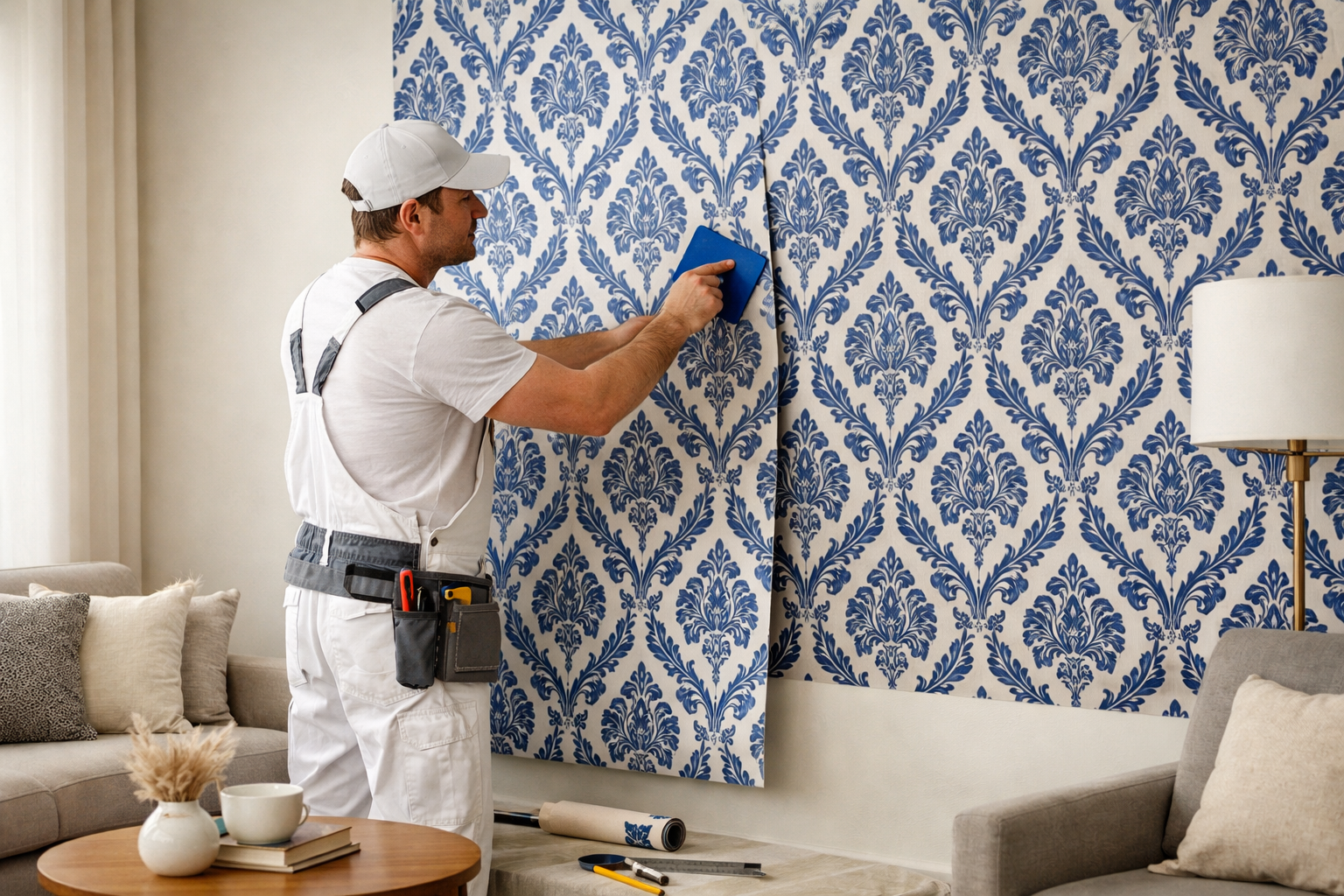 Professional wallpaper installation